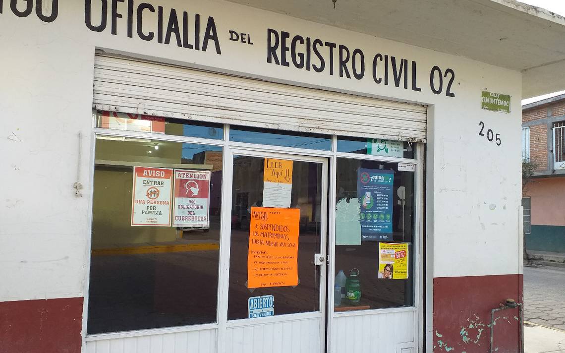 Suspende Registro Civil matrimonios como prevención de